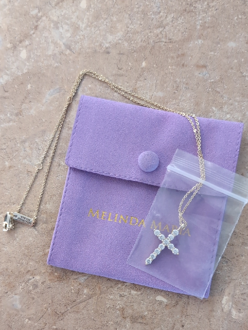 Melinda Maria "Oh She Fancy" Gold Cross Necklace
